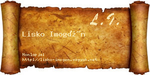 Lisko Imogén névjegykártya